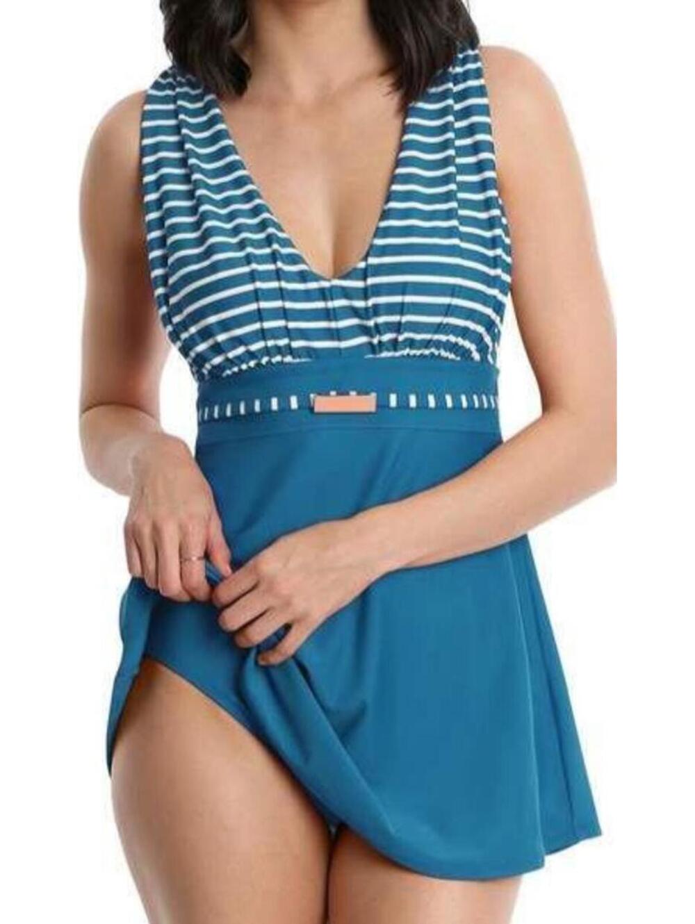 3345 Carole Hochman Crisscross Strap Joanna Swim Dress TURQUOISE sz 10